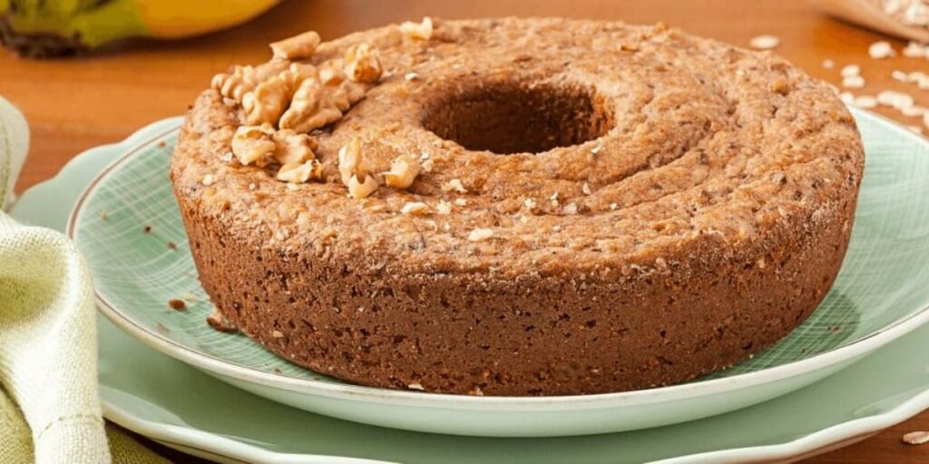 Receita de Bolo de Banana com Farelo de Aveia (Sem Glúten)