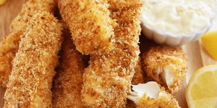 Receita de Filé de Peixe Empanado Assado.