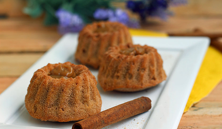 Receita de Mini Bolo de Churros.