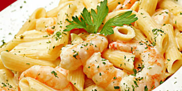 Receita de Macarrão com Camarão.