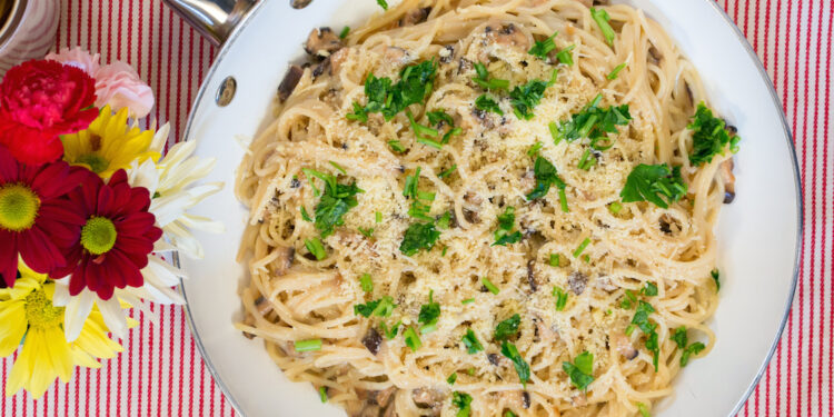Receita de Macarrão com Cogumelos.