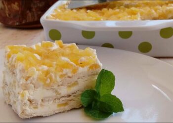 Receita de Pavê de Abacaxi.