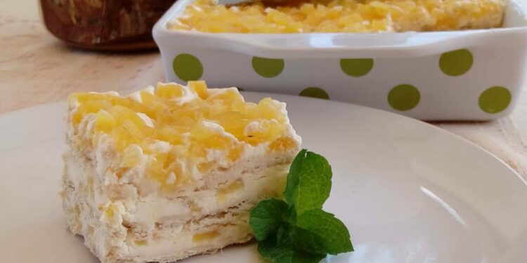 Receita de Pavê de Abacaxi.