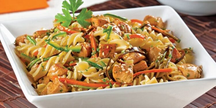 Receita de Salada de Macarrão com Frango.