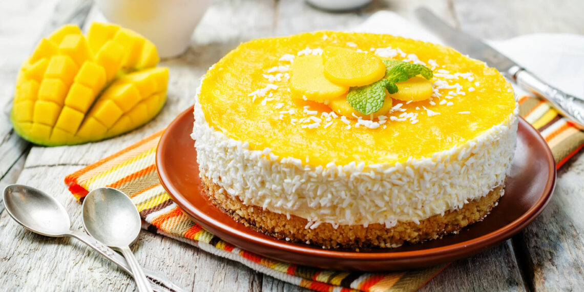 Receita de Torta de Ricota com Cobertura de Manga.