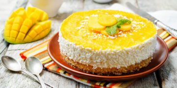 Receita de Torta de Ricota com Cobertura de Manga.